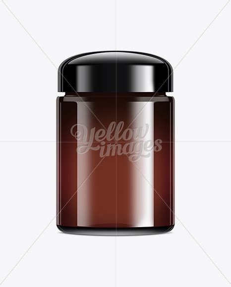 Download Dark Brown Glass Jar with Dome Lid - 150ml